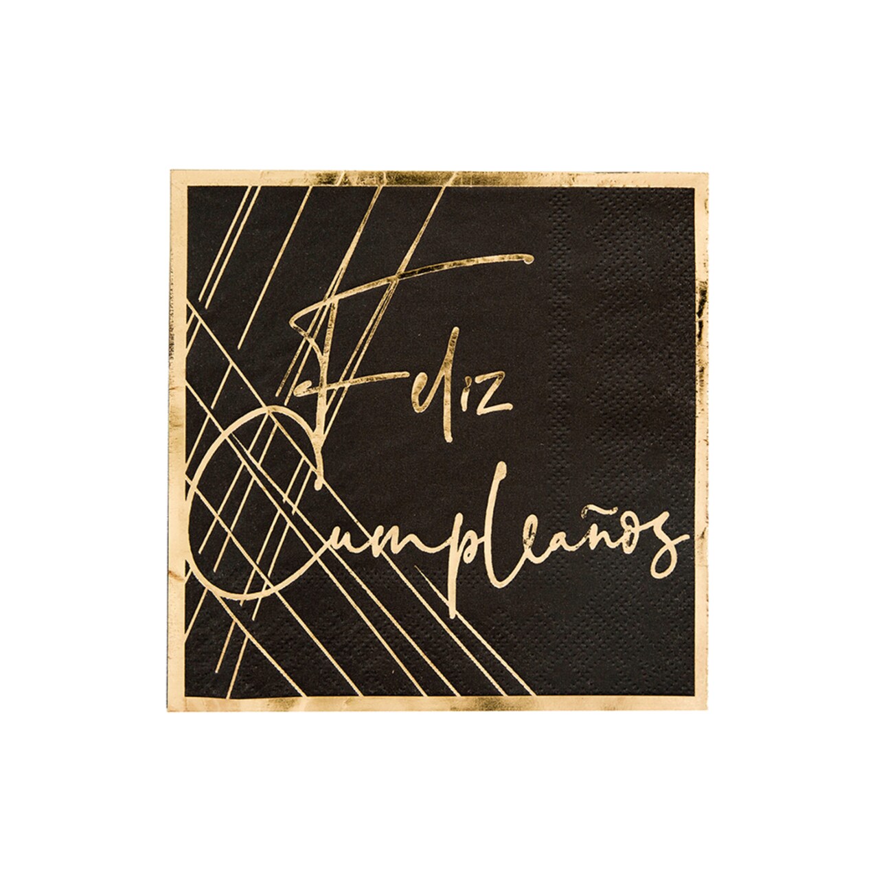 Feliz Cumpleaño Cocktail Napkins In Black - Pack of 40 Paper Napkins